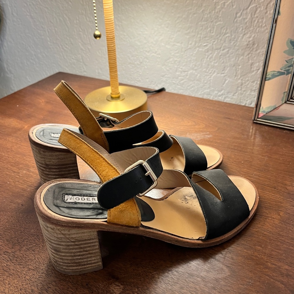 Black and tan sandals